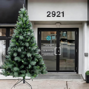 6FT Green PVC <b>Pine</b> Needles Mixed Christmas Tree Unlit-Easy Assembly Dense Branches Realistic Holiday Decor for Home Hotel - Product Image 6