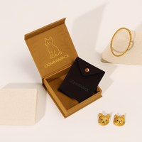 LionwrapacK 2MM Boîte cadeau de bijoux magnétique écologique pour bagues boucles d'oreilles collier, boîte en carton recyclable avec couvercle rabattable
