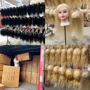 Vente directe d'usine, tête de mannequin professionnelle pour coiffeuse avec cheveux raides pour la pratique de la coupe de cheveux - Product Image 5