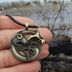 Collier pendentif loup Fenrir rétro Viking, mythologie nordique Odin et <span class=keywords><strong>Fenris</strong></span>, amulette serpent, bijoux faits à la main - Product Image 1