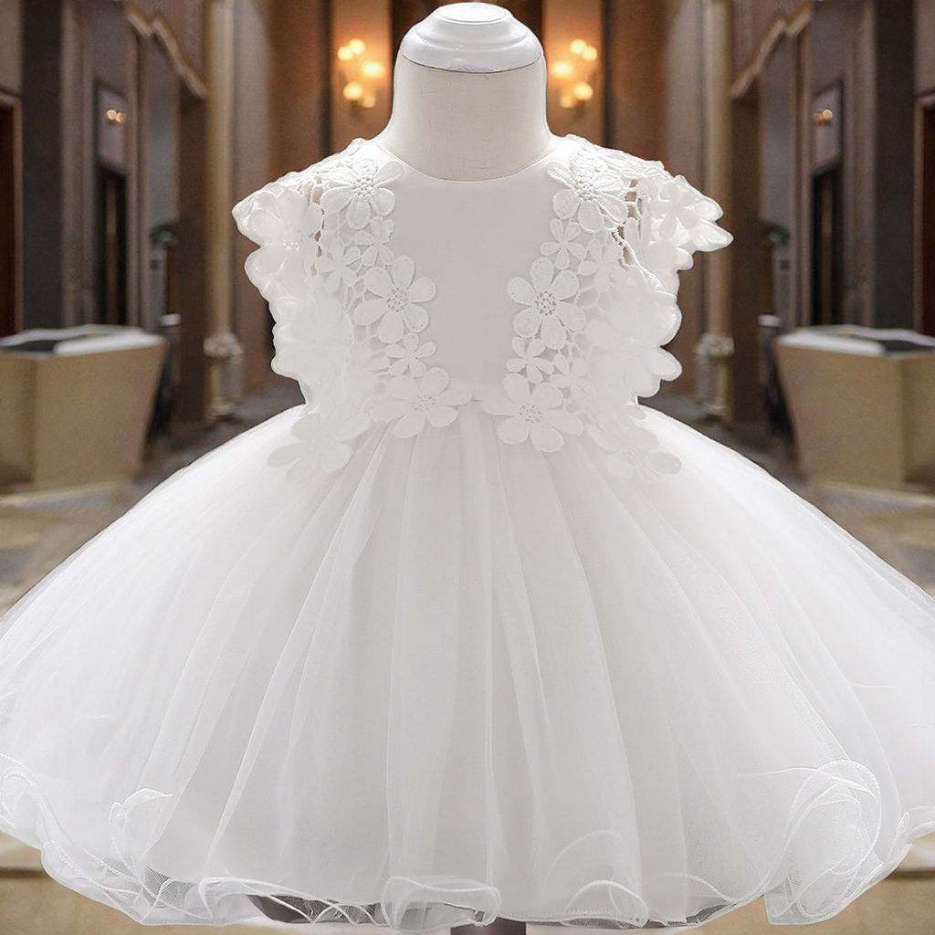 Lace Gowns For Year Baby Newborn Baby Girl Satin Baptism Dress