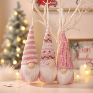 Corona Ming, adornos navideños de punto coloridos creativos, duende sin rostro para anciano/Gnomo, adornos colgantes para decoraciones de fiesta - Product Image 4