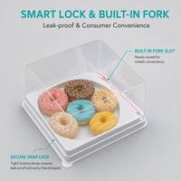 Boîtes d'emballage carrées transparentes en plastique jetables personnalisées pour hamburgers, gâteaux, pâtisseries, desserts et pain en PET – Vente en gros