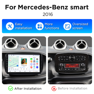 Autoradio Android Junsun Carplay 9 pouces pour Mercedes Benz Smart 2016, lecteur DVD de voiture, écran Android Auto, navigation - Product Image 2