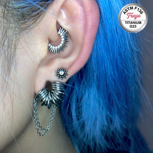 Freya ASTM F136 Titane CZ Anneau de nez, Anneau de septum, Clicker, Clou de nez, Boucles d'oreilles, Anneaux pour mamelons, <span class=keywords><strong>l</strong></span>èvres, Daith, Hélix - Bijoux de piercing corporel - Product Image 3