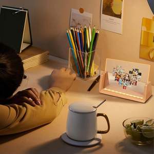 Tableau de notes personnalisé LC676 avec logo, cadeaux promotionnels en bois pour entreprises, écoles, bureaux, nom sur le bureau, mémo effaçable, acrylique LED DIY - Product Image 4