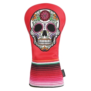 Thả vận chuyển bán buôn Tùy chỉnh cao cấp Da đường xương sọ Câu Lạc Bộ Golf headcover lái xe bao gồm - Product Image 4