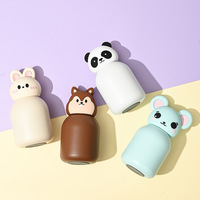 보르게 300ml/450ml 귀여운 3D 만화 동물 모양 보온병 304 스테인리스 스틸 보온 어린이 물병