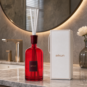 Aikun Substantial Capacity Continuous Fragrance Flame Free Ruby Glass <b>Reed</b> <b>Diffuser</b> Gift Set in Display Packaging <b>for</b> Home Decor - Product Image 3