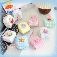 Plushie Factory Porte-monnaie porte-clés en peluche Kawaii à carreaux de 4 pouces, mini sac à dos avec logo personnalisé et sangle en silicone, en stock