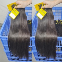 Paquete de Cabello Humano Virgen Vietnamita Crudo, Liso Natural, con Cutícula Alineada, Doble Trama, para Fabricación de Pelucas