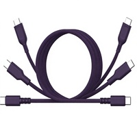 Cable de Carga Rápida USB Tipo-C a Tipo-C de 1 m, PVC y TPE, Silicona Trenzada, Duradero, Resistente a más de 100 000 Curvaduras, Anti-Rotura