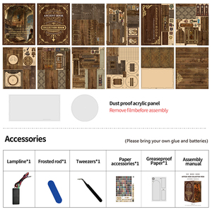 Casa de Muñecas de Madera DIY, Kit en Miniatura 3D, Rompecabezas de Madera, Rincón de Lectura, Casa de Fantasía en Miniatura para Ensamblar, Kits de Casa de Muñecas en Miniatura, Sujetalibros - Product Image 2