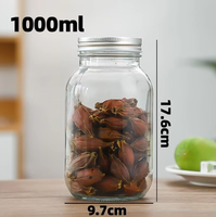 Pot en verre hermétique de luxe pour miel, 120-1000 ml, transparent, avec bouchon à vis en aluminium, diffuseur de roseaux, marque YAFU, logo personnalisé
