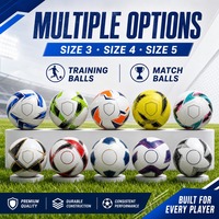 Ballon de football d'entraînement personnalisé avec logo, en cuir PVC 4/5, 1,6 mm/2,7 mm, cousu à la machine, haute durabilité, pour entraînement de club et équipe