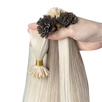 Extensions de cheveux humains vierges russes européens à pointe en K, double épaisseur, avec kératine, vente en gros