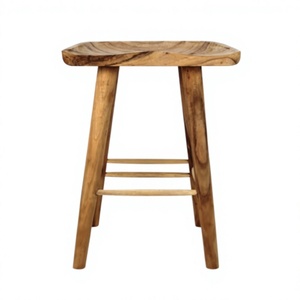 Rustic Antique Elm Wood Bar <b>Stool</b> Modern Farmhouse Style Eco-Friendly Durable Commercial Furniture <b>for</b> Outdoor <b>Kitchen</b> - Product Image 2