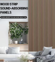 Panneaux acoustiques en bois pour revêtement mural, isolation phonique, absorption acoustique, design décoratif, modèle 3D.