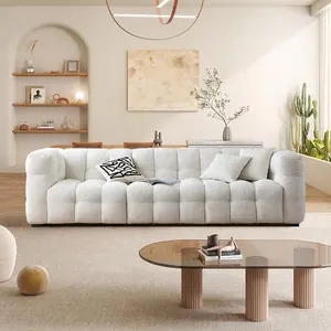 YSS Sofá de pelúcia confortável Sofá moderno e simples conjunto de sofá modular marshmallow branco