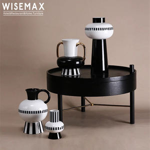 WISEMAX mobili <span class=keywords><strong>moderni</strong></span> soggiorno decorazioni verticale a righe in ceramica da tavolo vaso di fiori fatto a mano per la decorazione della casa - Product Image 1