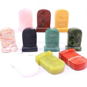 คริสตัลธรรมชาติแกะสลักด้วยมือหลุมฝังศพและงานฝีมือโลงศพสำหรับตกแต่งฮาโลวีน - Product Image 2