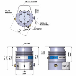 ปั๊มเทอร์โบโมเลกุลาร์ Agilent TwisTorr 305-ICQ X3513-64060 สแตนเลสสตีล 250 ลิตร แก๊สไฟฟ้า - Product Image 2