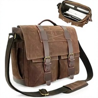 Sac bandoulière imperméable en toile cirée pour homme, sacoche d'ordinateur portable, mallette d'affaires, sac messager modèle LH060