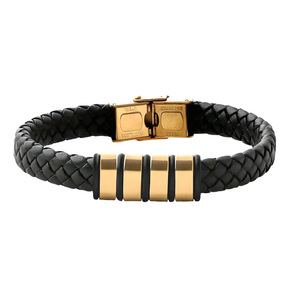 Brazalete <span class=keywords><strong>de</strong></span> Cuero con Piedra Natural para <span class=keywords><strong>Hombre</strong></span>, Letras Inglesas Grabadas, Regalo para el Día del Padre, Cierre <span class=keywords><strong>de</strong></span> Acero Inoxidable Color Acero - Product Image 5