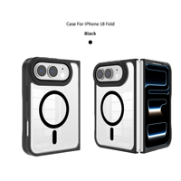 Étui pliable anti-rayures avec anneau magnétique transparent et protection d'angle pour caméra, compatible avec iPhone DUO Fold