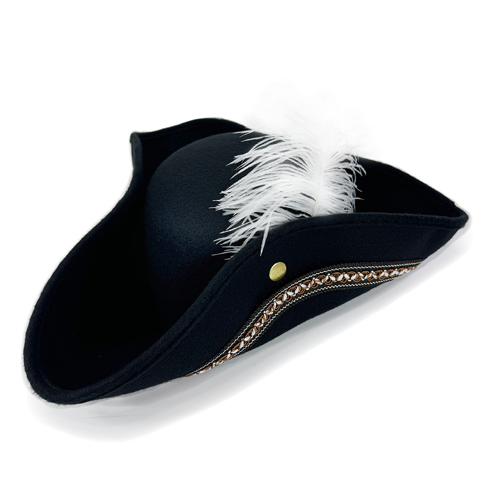 Single-faced Fleece Pirate Hat with Feathers