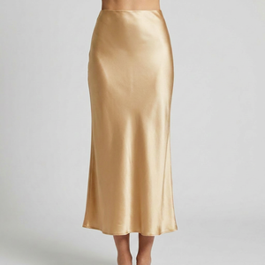 Gonna in Raso da Donna a Vita Alta con Orlo a <span class=keywords><strong>Sirena</strong></span>, Elegante Gonna Sottogonna, Gonna Lunga in Raso a Vita Alta da Donna - Product Image 2