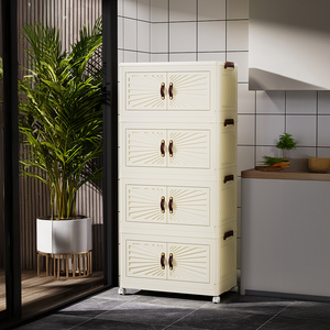 Đa chức năng thân thiện với môi có thể gập lại Stackable lưu trữ tổ chức hộp nhựa gấp lưu trữ tủ - Product Image 5