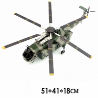 Modèle d'hélicoptère américain CH-53E Super Stallion camouflage, décoration en métal antique, décoration de salon, cadeau créatif