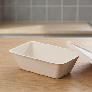 Conteneur alimentaire rectangulaire en pulpe moulée de 750 ml, compostable et écologique, prix usine Oceanic Global, vente en gros - Product Image 1