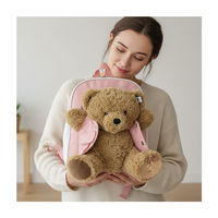 Zaino Orsetto di Peluche Teddy Island per Ragazze, Borsa Scuola 3D Animale Kawaii, Zaino per Bambini Grande Capacità, Zainetto da Viaggio Rosa Carino
