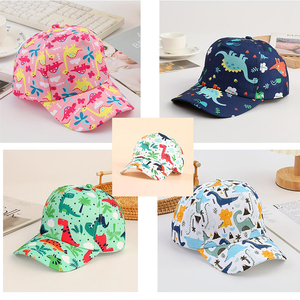 Gorra de Béisbol para Niños de 4 a 9 Años, Protección Solar, Estampado Digital, Tela de Espiga con Diseño de Hoja de Dinosaurio - Product Image 2