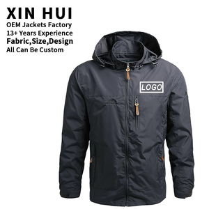 Custom Logo <b>Men's</b> Winter Outdoor Waterproof Leather/Cotton Windbreaker Hooded Softshell <b>Jacket</b> <b>Lightweight</b> OEM Factory Bulk - Product Image 1