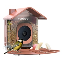 Comedero para Pájaros Redondeado para Exteriores con Carcasa para Cámara Compatible con Google Nest para Observación de Aves