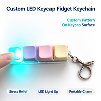 Porte-clés LED personnalisé à motif imprimé, anti-stress créatif, jouet à bouton unique pour clavier, idéal pour la décoration intérieure