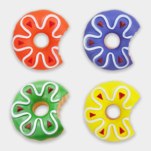 Оптовая продажа от производителя: Милая игрушка-жевалка для собак в форме пончика, интерактивная пищащая игрушка для собак, доступна в различных цветах - Product Image 1