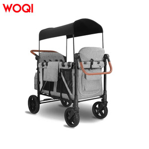 Poussette bébé Woqi 85x52x138 cm, cadre en alliage d'aluminium, capacité de charge de 150 kg, 0-3 ans, couleur grise, pliable d'une seule main - Product Image 4