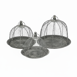 Juego de 3 Domos de Metal de Hierro - Campanas de Cocina Ecológicas de Color Gris para Alimentos y Plantas para Regalos - Product Image 1