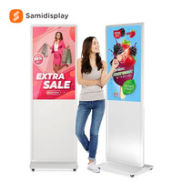 Pantalla LED LCD de 55 Pulgadas 4K para Publicidad, Soporte de Pared y Suelo, Pantalla con Estructura para Kiosco de Pie en el Suelo del Mercado, Señalización Digital