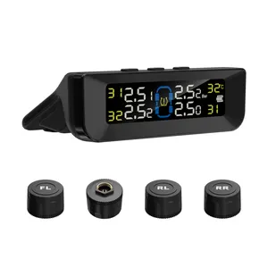 Manometro per pneumatici ad alta precisione 4 pneumatici sensore esterno ricevitore solare universale tpms sistema di monitoraggio della pressione dei pneumatici TPMS