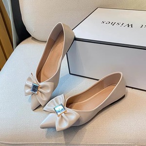 รองเท้าโลฟเฟอร์ทรงโบว์สำหรับผู้หญิง ดีไซน์หัวแหลม สวมใส่สบาย เหมาะสำหรับฤดูร้อน ฤดูใบไม้ผลิ ฤดูใบไม้ร่วง แฟชั่นทันสมัย แบบสวม ไม่มีเชือกผูก - Product Image 5