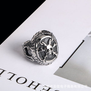Vintage Skull <b>Ring</b> <b>Titanium</b> Steel Men's Jewelry SA807 Gift Occasion Skeleton Pattern - Product Image 2