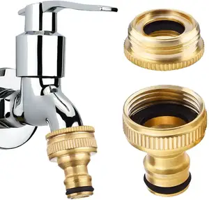 Stainless Steel Laundry Water Tap Garden Faucet 1/2 Inlet 3/4 Threaded  Outlet