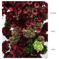 Arche florale M1044 bordeaux pour mariage, roses rouges foncées et hortensias, pour décoration de scène et toile de fond d'événements et de fêtes