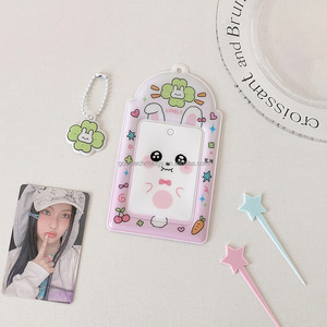 GOSS Dernière conception 3 pouces Pvc Creative Kpop Merchandise Kpop Star Photo Card Holder Frame with Fluffy Pendant Keychain Hot Saling - Product Image 6
