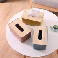 En bois rustique porte-boîte de mouchoirs en papier couverture distributeur de serviettes pour salle de bain salon salle à manger chambre toilette